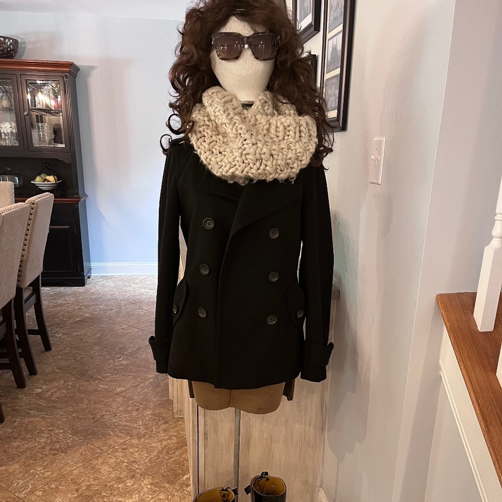 Gap Black Wool Pea Coat Size Small - Picture 8 of 13